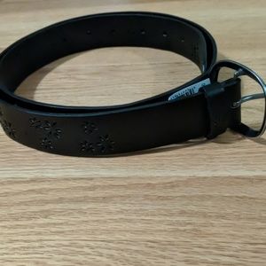 Black Flower Design Belt Size XL